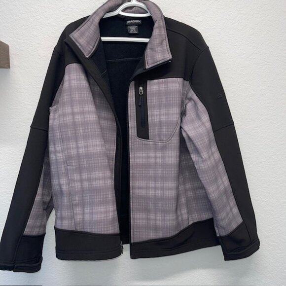 SNOZU Jacket Mens XL Black Gray PERFORMANCE Fleece Full Zip Outdoor Top - Picture 1 of 8